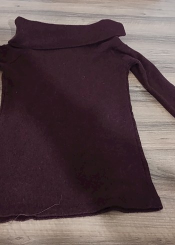 Bordo Kadın Balıkçı Yaka Triko Kazak - Görsel 2