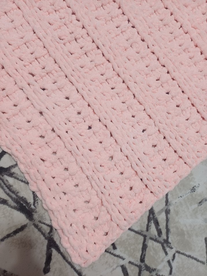Pembe Örgü Çocuk Battaniyesi - Görsel 3