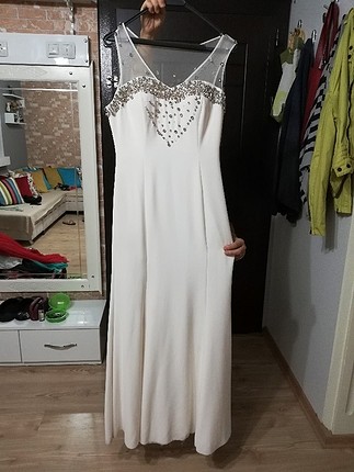 Abiye boncuk işlemeli abiye