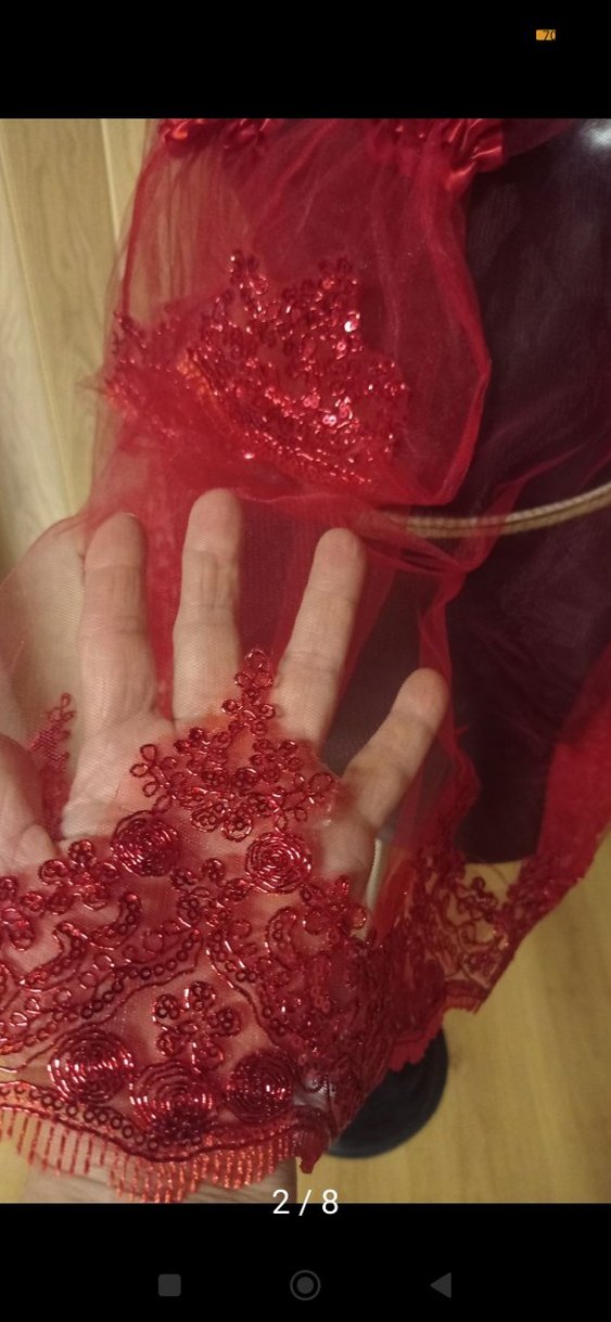 Parlak Kırmızı Drapeli Düğün Aksesuarı - Görsel 2