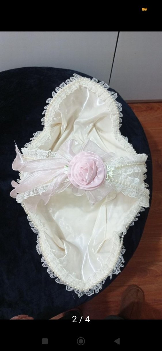 Dantel Detaylı Beyaz Sepet - Görsel 2