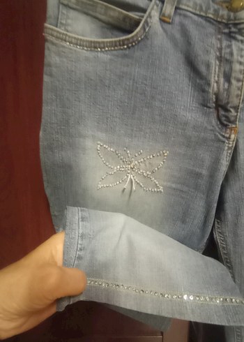 Kadın Mavi Kısa Denim Jean - Görsel 2