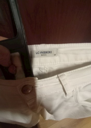 Beyaz Kadın Normal Boy Kumaş Pantolon,38 Beden. yazlık - Görsel 4