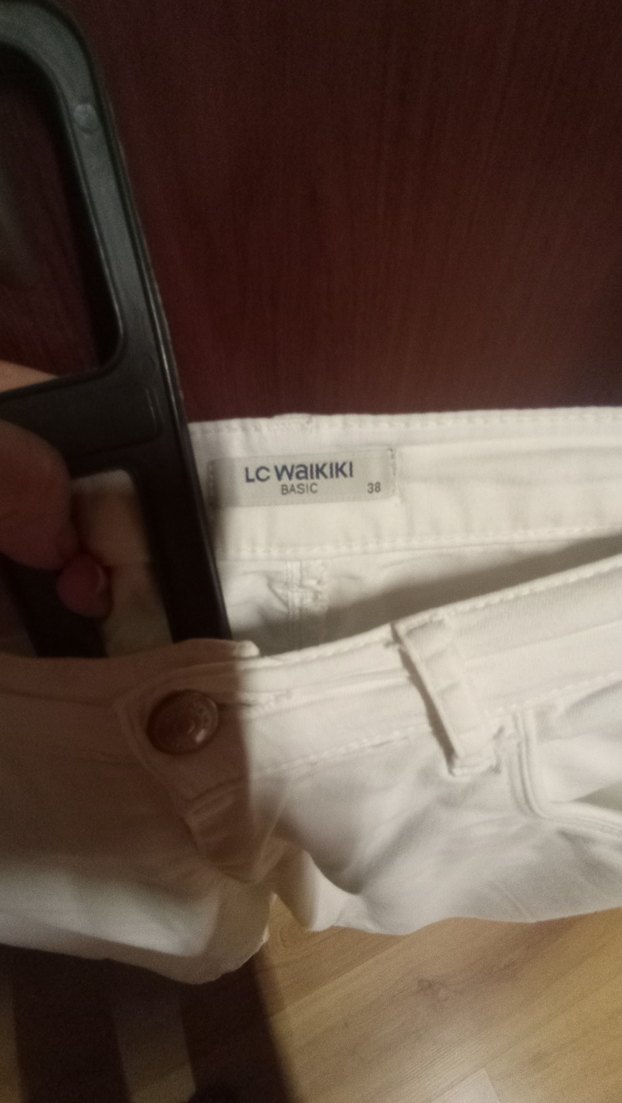 Beyaz Kadın Normal Boy Kumaş Pantolon,38 Beden. yazlık - Görsel 4