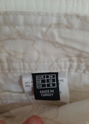 38 Beden Kadin keten kumaş kapri pantolon