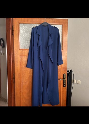 Lacivert Uzun Kollu Kadın kap - Görsel 2