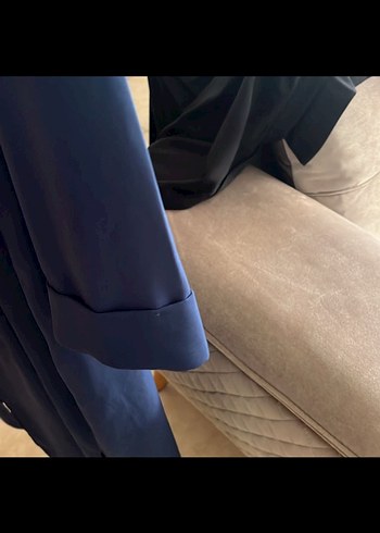 Lacivert Uzun Kollu Kadın kap - Görsel 6