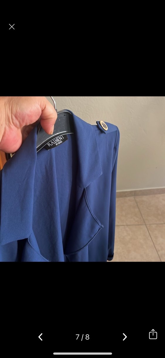 Lacivert Uzun Kollu Kadın  kap - Görsel 4