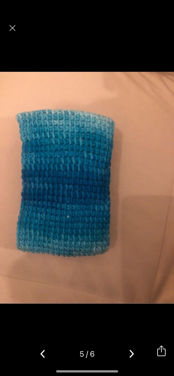 Mavi Beyaz Örgü Saç Bandı - Görsel 5