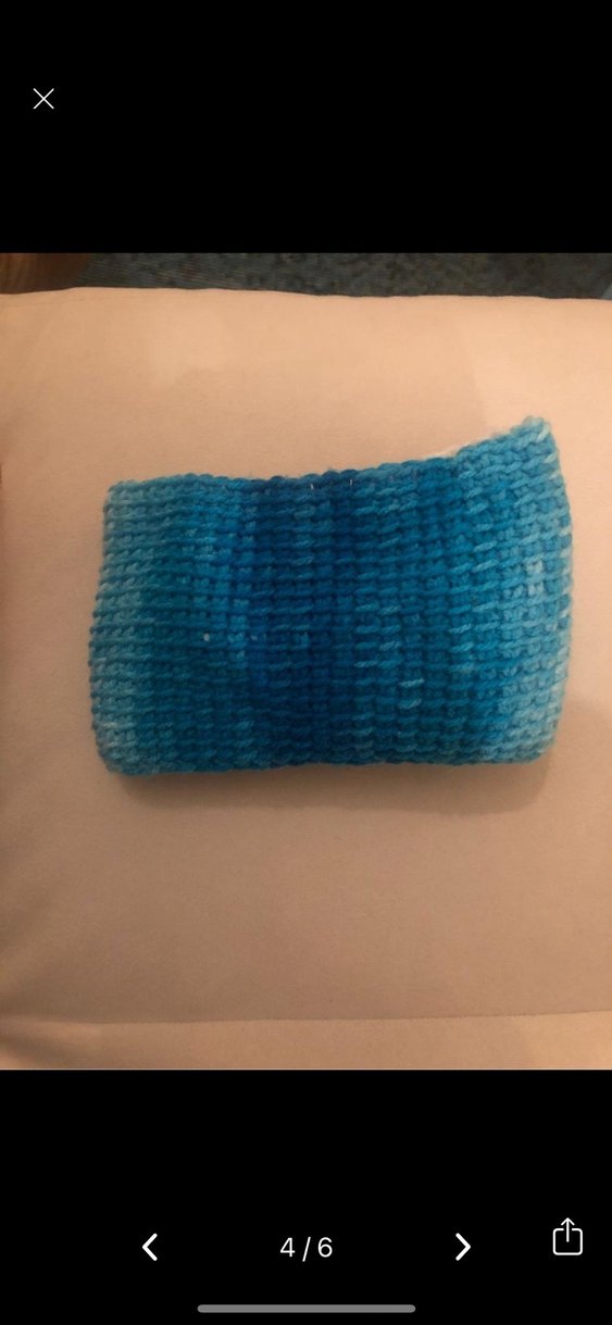 Mavi Beyaz Örgü Saç Bandı - Görsel 4