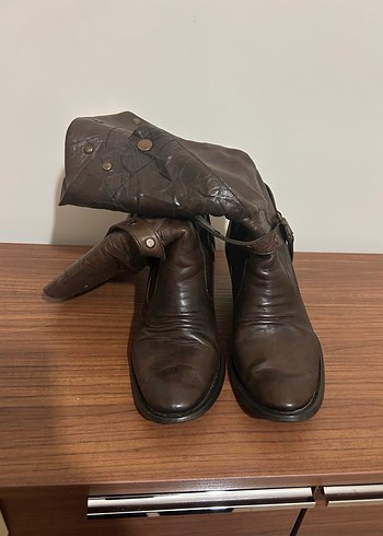 Kahverengi vintage bot - Görsel 4