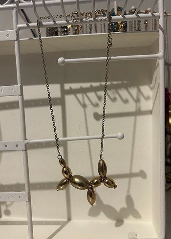 Altın Renk Zincir Detaylı Midi Kolye - Görsel 4