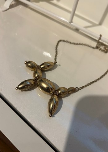 Altın Renk Zincir Detaylı Midi Kolye - Görsel 2