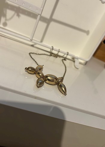 Altın Renk Zincir Detaylı Midi Kolye - Görsel 3