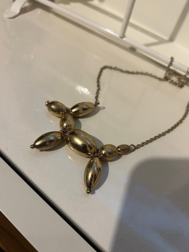 Altın Renk Zincir Detaylı Midi Kolye - Görsel 2