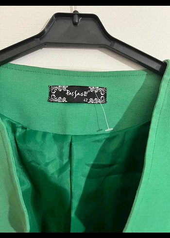 Düğmeli Yeşil Kadın Blazer Ceket - Görsel 3