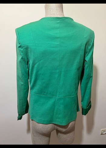 Düğmeli Yeşil Kadın Blazer Ceket - Görsel 4