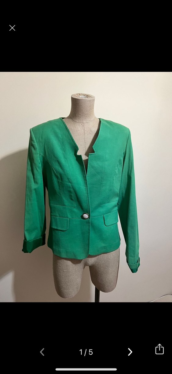 Düğmeli Yeşil Kadın Blazer Ceket - Görsel 2