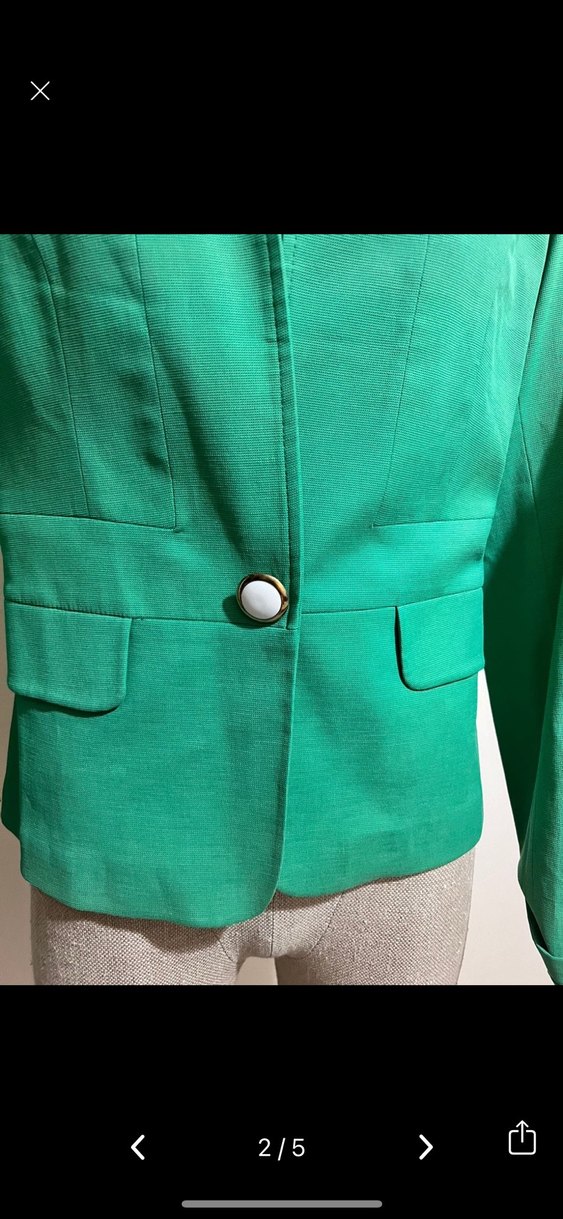 Düğmeli Yeşil Kadın Blazer Ceket - Görsel 5