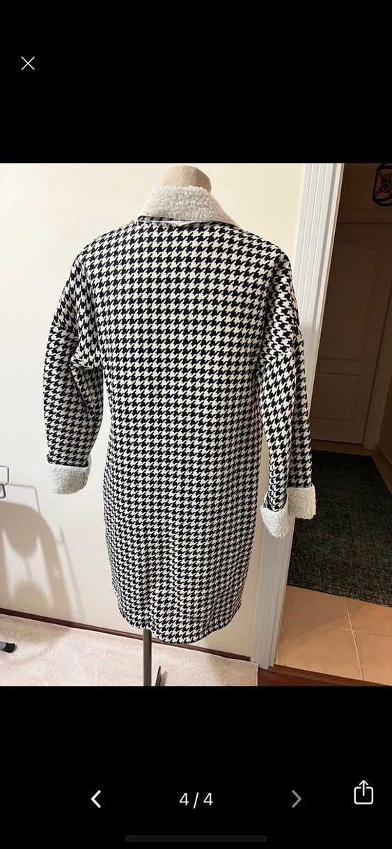 Ekose Desenli Kadın Kaban - Görsel 4