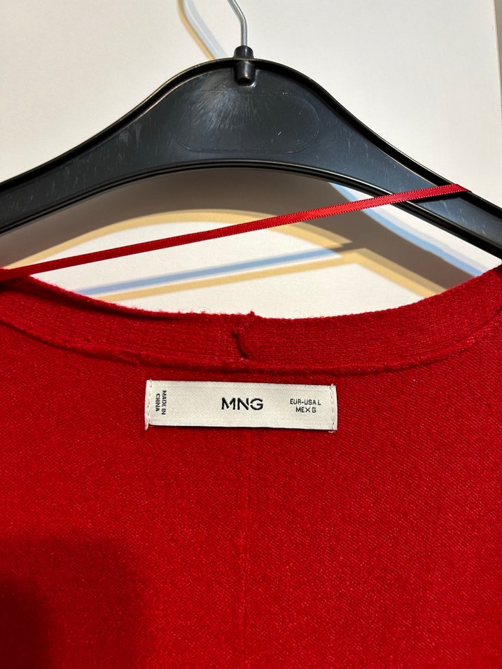 Mango Kırmızı Uzun ve Salaş Kadın Hırka - Görsel 4