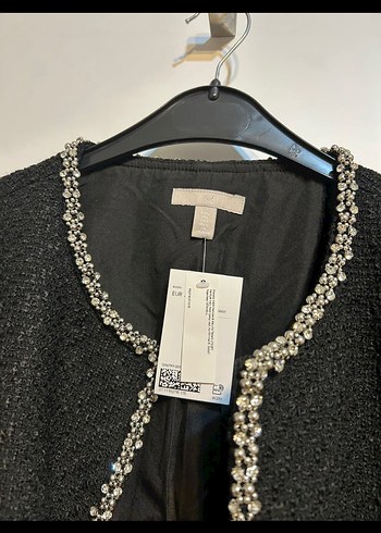 Düğmeli Siyah Mini Kadın ceket - Görsel 7