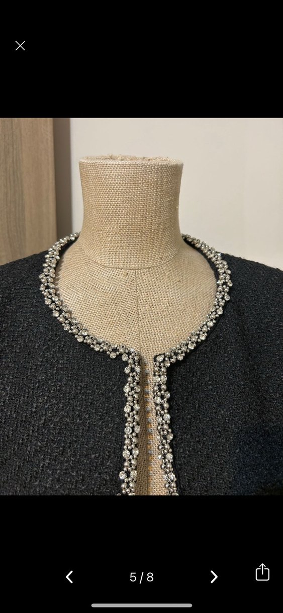 Düğmeli Siyah Mini Kadın ceket - Görsel 5