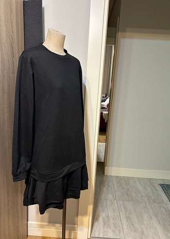 Siyah Uzun Kollu elbise - Görsel 7