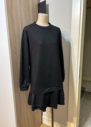 Siyah Uzun Kollu elbise - Görsel 6