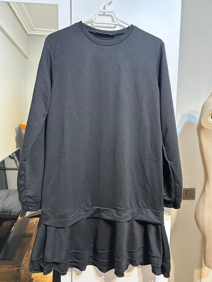 Siyah Uzun Kollu elbise - Görsel 4