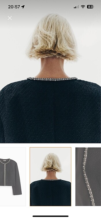 l Beden H&M suni elmas işlemeli bukle ceket