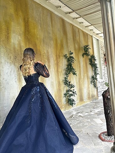 38 Beden Lacivert çalıkuşu model nişanlık kınalık