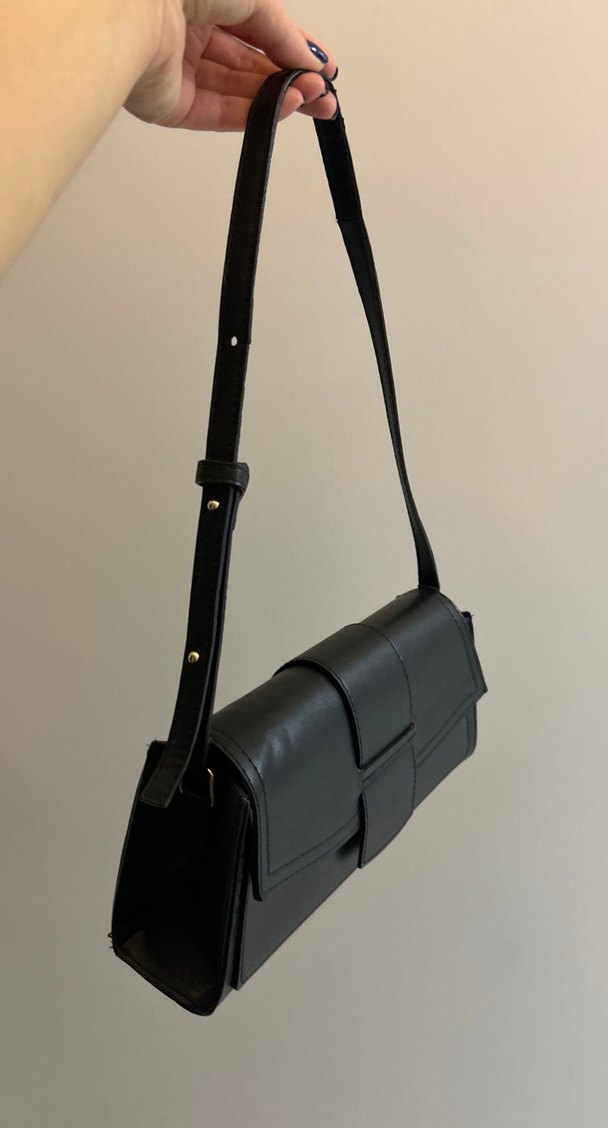 Siyah Deri Kemerli Kadın Çanta - Görsel 2