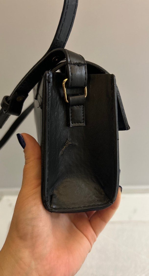 Siyah Deri Kemerli Kadın Çanta - Görsel 4
