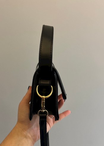 Siyah Deri Kadın Omuz Çantası - Görsel 2