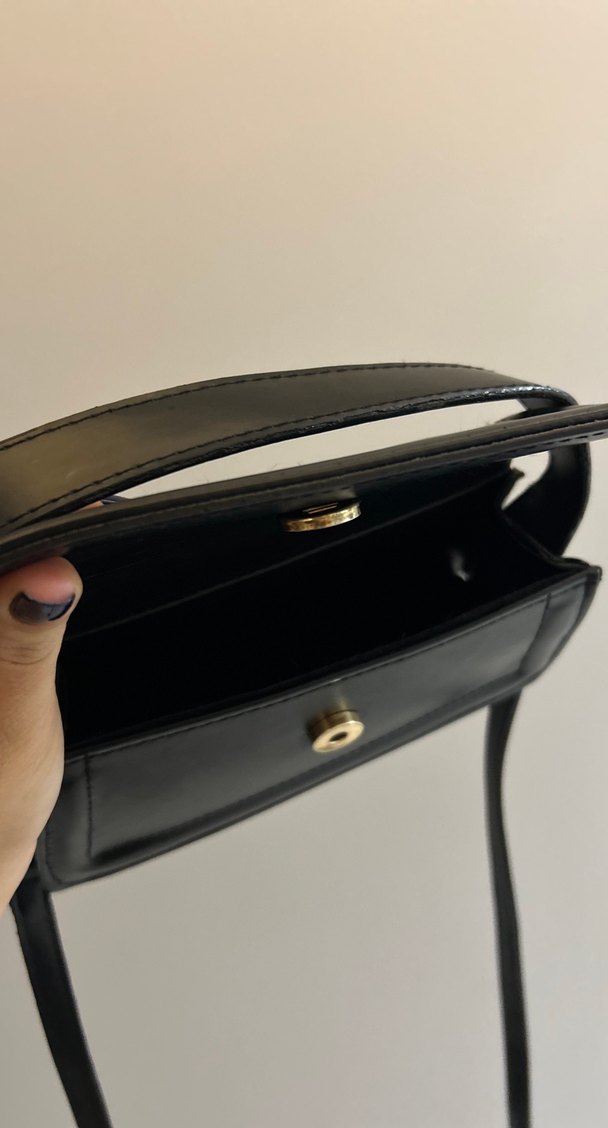 Siyah Deri Kadın Omuz Çantası - Görsel 4