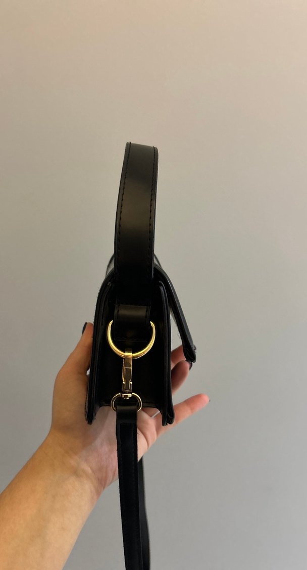 Siyah Deri Kadın Omuz Çantası - Görsel 2