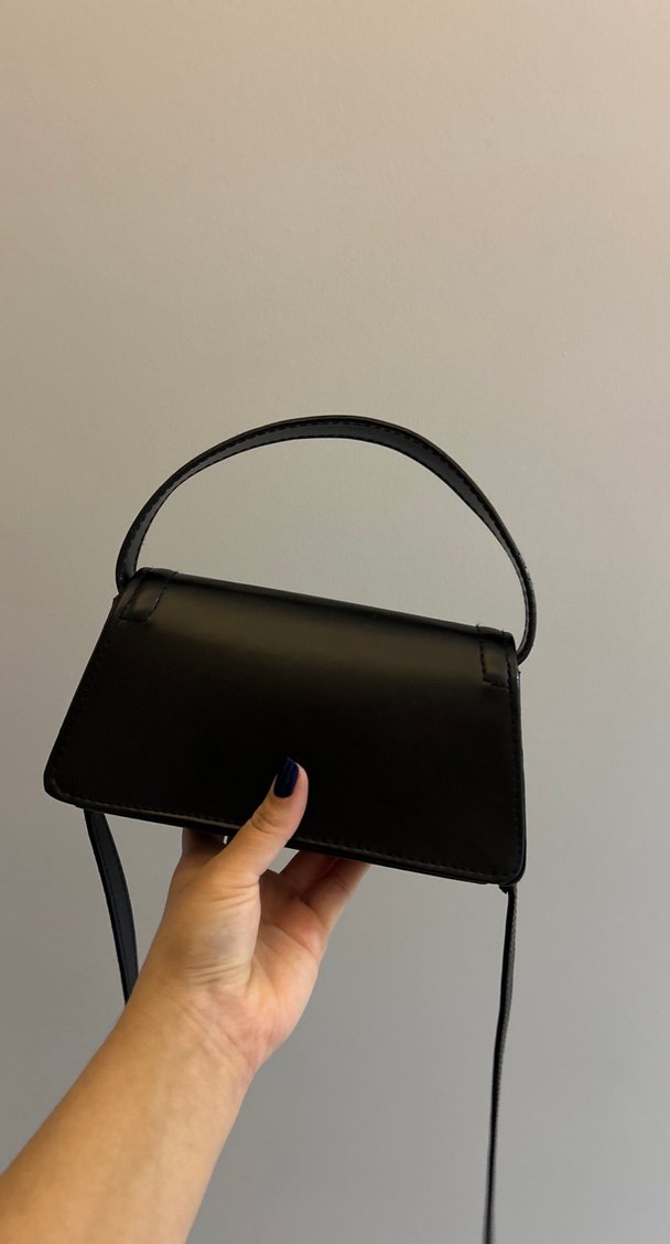 Siyah Deri Kadın Omuz Çantası - Görsel 3