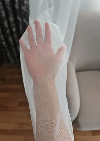 Beyaz sade Tül Perde - Görsel 4