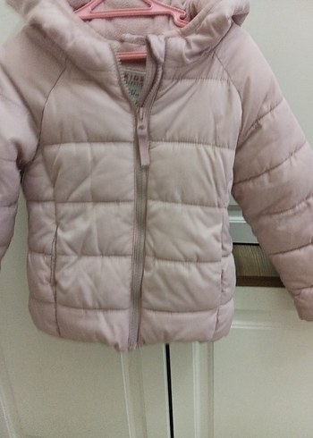 Kız Çocuk Kapüşonlu Pembe Mont - Görsel 3