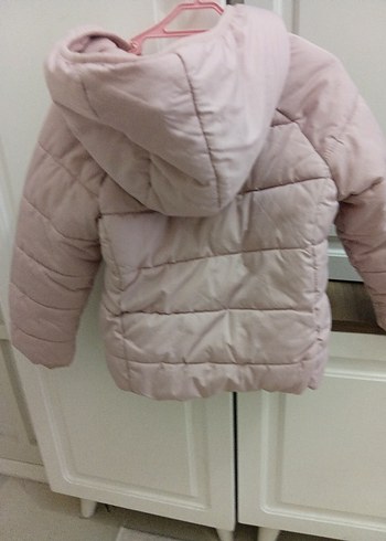 Kız Çocuk Kapüşonlu Pembe Mont - Görsel 5