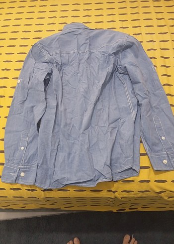 Erkek Mavi Denim Gömlek Uzun Kollu - Görsel 4