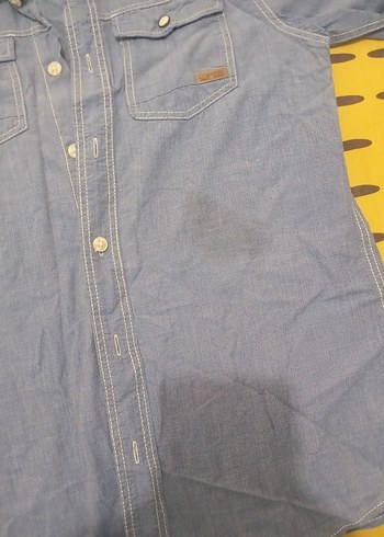 Erkek Mavi Denim Gömlek Uzun Kollu - Görsel 7