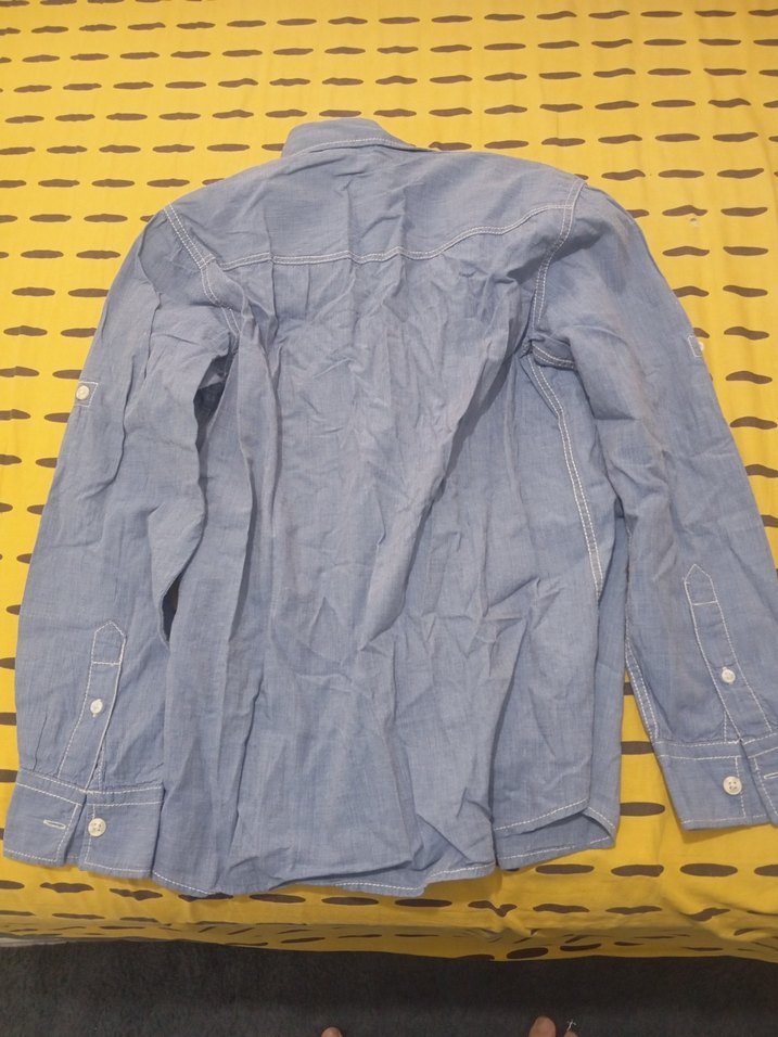 Erkek Mavi Denim Gömlek Uzun Kollu - Görsel 5