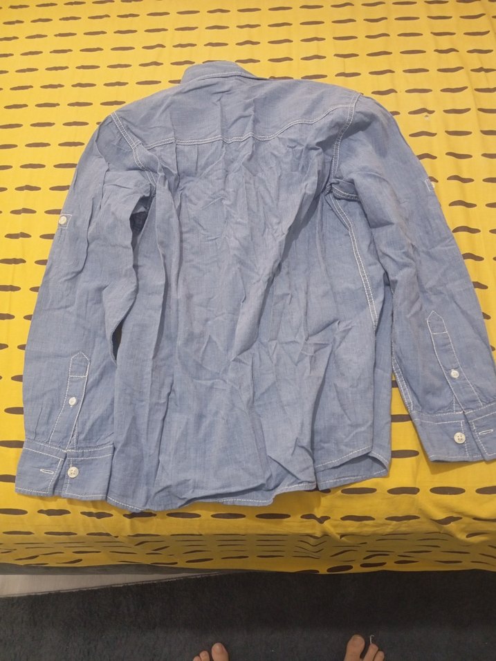 Erkek Mavi Denim Gömlek Uzun Kollu - Görsel 4