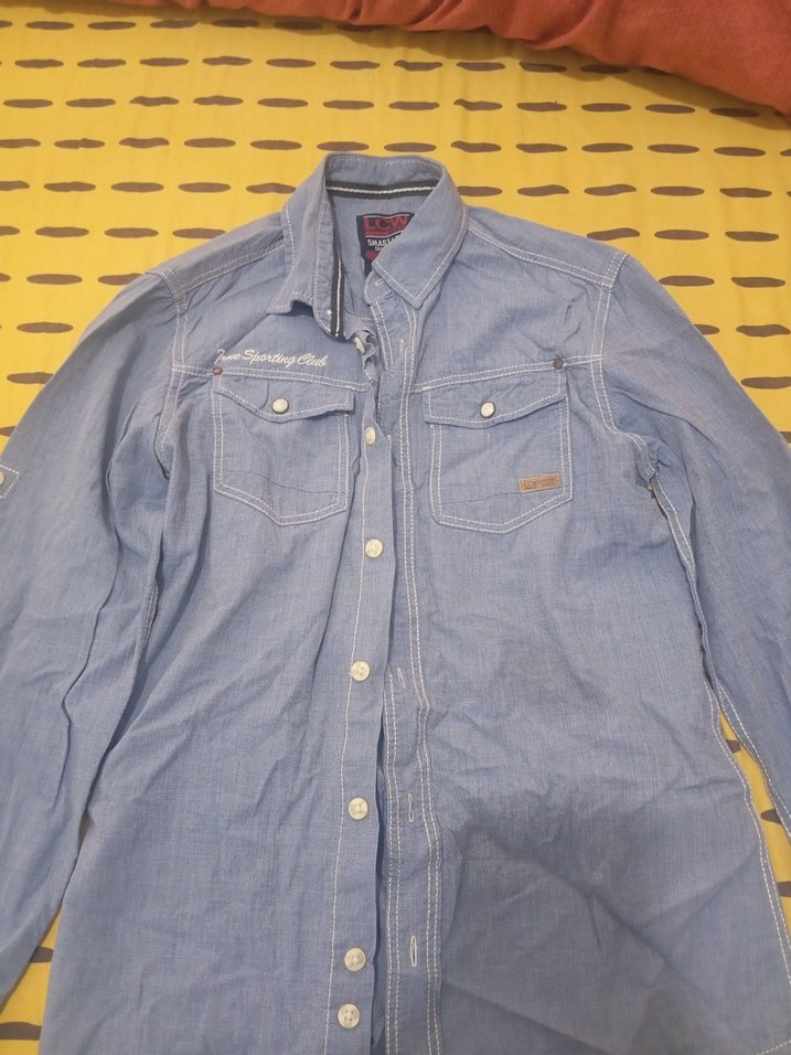 Erkek Mavi Denim Gömlek Uzun Kollu - Görsel 2