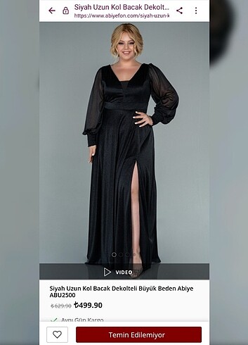 Abiyefon 52 Beden Siyah Abiye