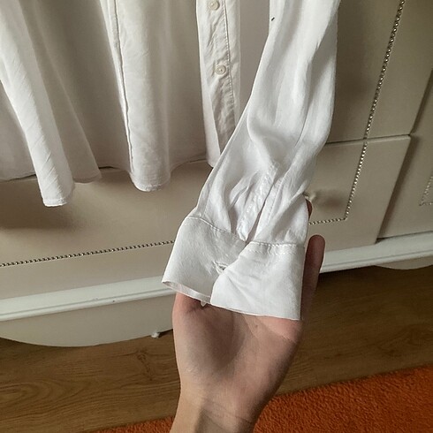 s Beden beyaz Renk Mavi Orijinal İpek Pamuk Kumaş Şık Gömlek