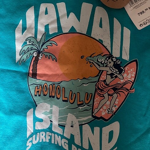 s Beden Mango Hawaii Island Retro Baby Tee