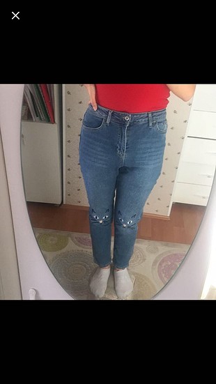 38 Beden lacivert Renk Şirin mom jean